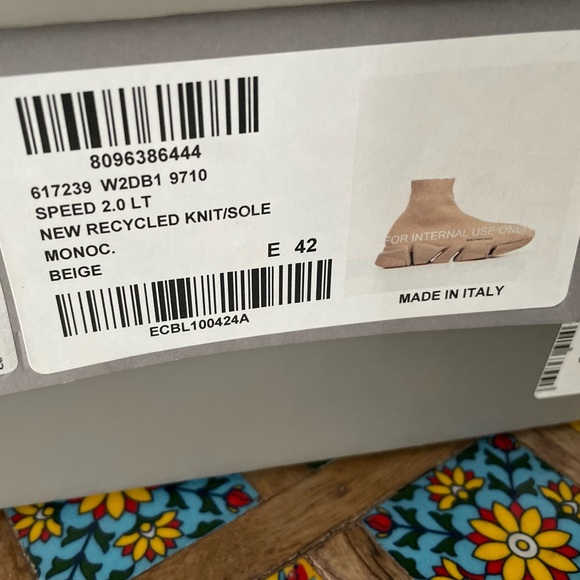 MEN'S SPEED 2.0 MONOCOLOR RECYCLED KNIT SNEAKER IN BEIGE - Picture 3 of 3